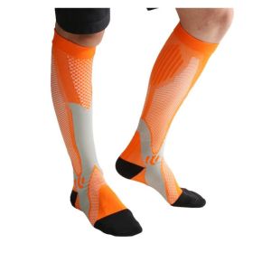 Compression Socks For Men&Women Best Graduated Athletic Fit For Running Flight Travel Boost Stamina Circulation&Recovery Socks (Option: Orange-S M)